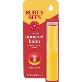 Burt's Bees Tinted Boosted Balm 100% Natural Origin Lip Balm, Rose Knows Shade, 1 Tube