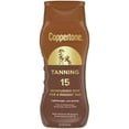 Coppertone Tanning Sunscreen Lotion SPF 15 8 fl oz Broad Spectrum UVA/UVB Protection Lightweight Moisturizing Formula