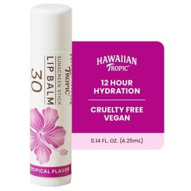 Hawaiian Tropic Tropical Lip Balm SPF 30 Sunscreen Protection, 0.14 Oz Tube