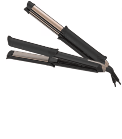 REMINGTON FlexiStyle Curling Iron/Hair Straightener Multi-styler, 2 tools in 1, The ultimate space saver. Black/Gold.