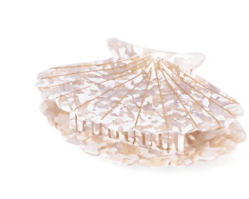 Time and Tru Women's Large Acrylic Seashell Hair Claw Clip, Tan