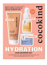 Cocokind 3-Step Hydration Skin Barrier Set for Plump, Hydrated Skin, All Skin Types