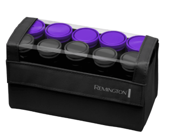 Remington Travel Size Professional 1.25" Compact Ceramic Hot Hair Rollers, 10 Piece Set, Anti-Static Technology, Ionic, Black